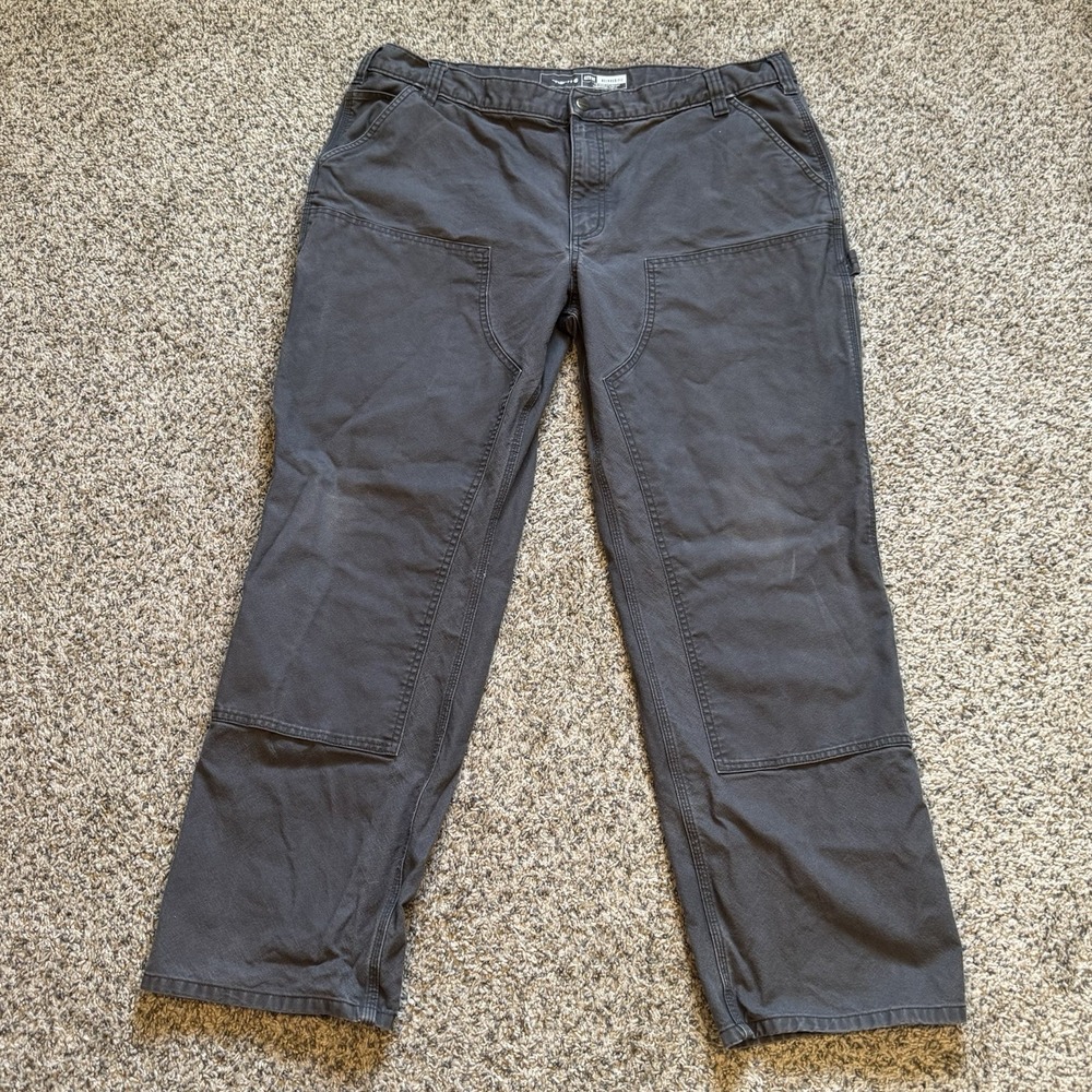 Carhartt Double Knee Pants Relaxed Gray Canvas Mens Size 42x32 (Measure 40x31)